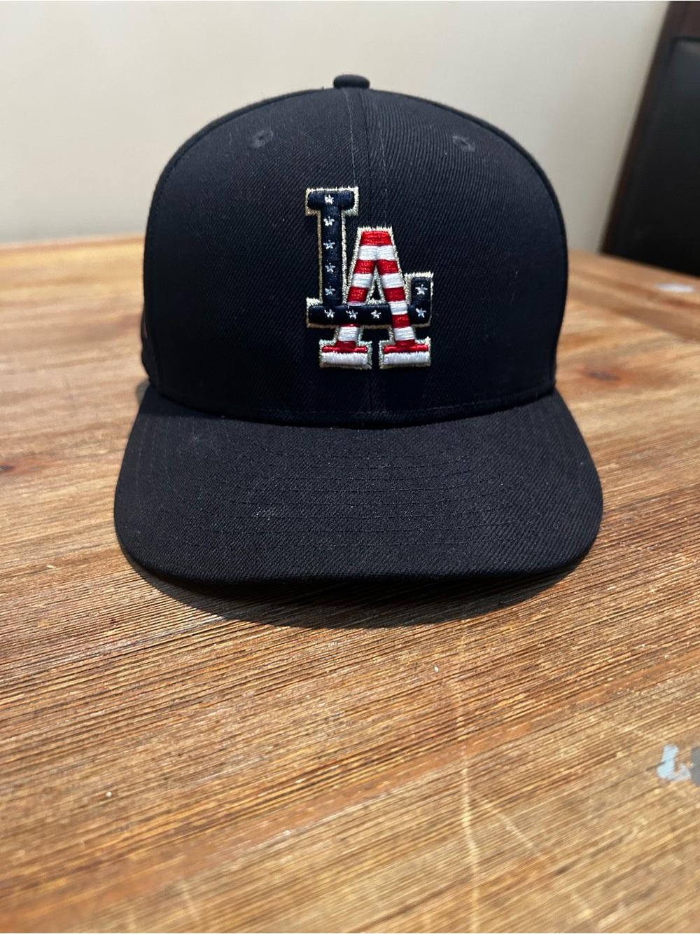 LA Logo Baseball Cap - Navy with American Flag Accent